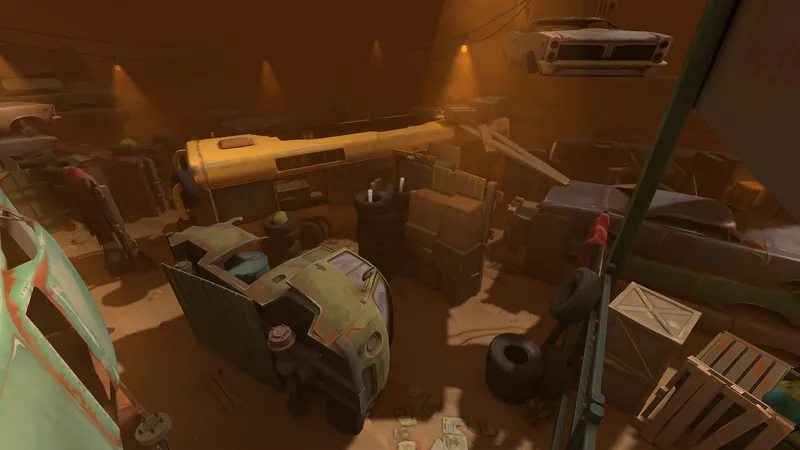 The "Junkyard" location in WARPOINT ARENA